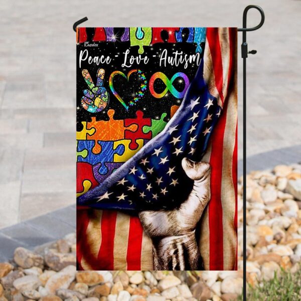 Autism Awareness Flag: Peace, Love, Autism (THN2093F) - Image 8