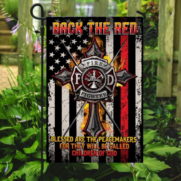 Back the Red Firefighter Flag: QNK377F Support Our Heroes - Image 7