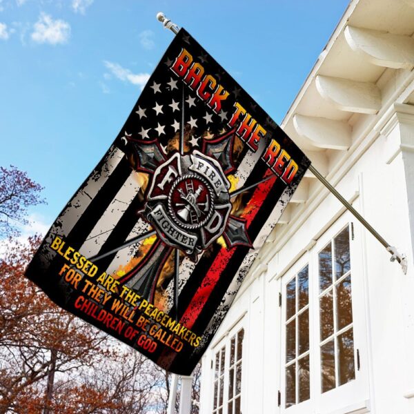 Back the Red Firefighter Flag: QNK377F Support Our Heroes - Image 2