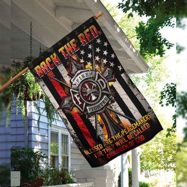 Back the Red Firefighter Flag: QNK377F Support Our Heroes - Image 3