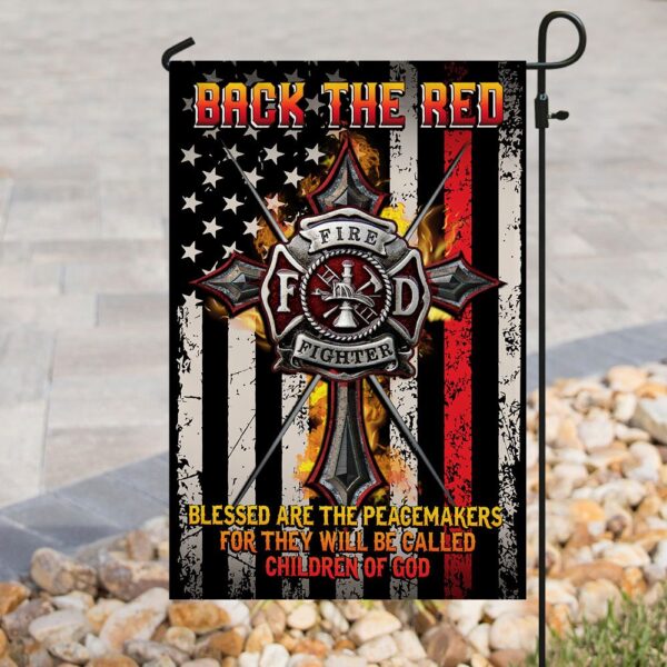 Back the Red Firefighter Flag: QNK377F Support Our Heroes - Image 8