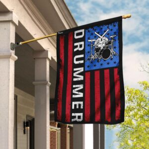Badass Drummer Flag: QNN134F - Rock & Roll Drumming Banner
