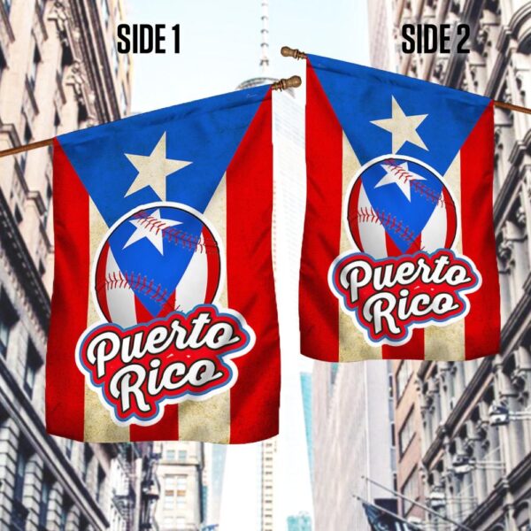 Puerto Rico Baseball Flag T-Shirt | TQN1034F - Image 7