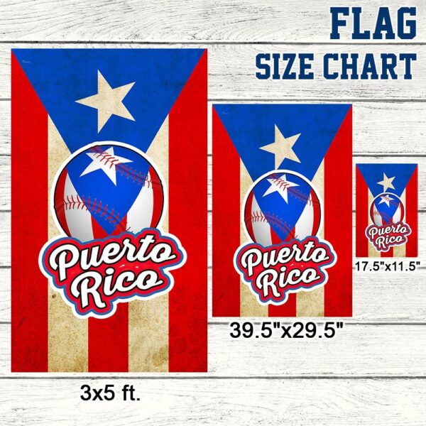 Puerto Rico Baseball Flag T-Shirt | TQN1034F - Image 6