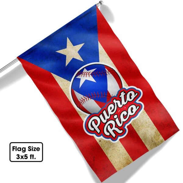 Puerto Rico Baseball Flag T-Shirt | TQN1034F - Image 5