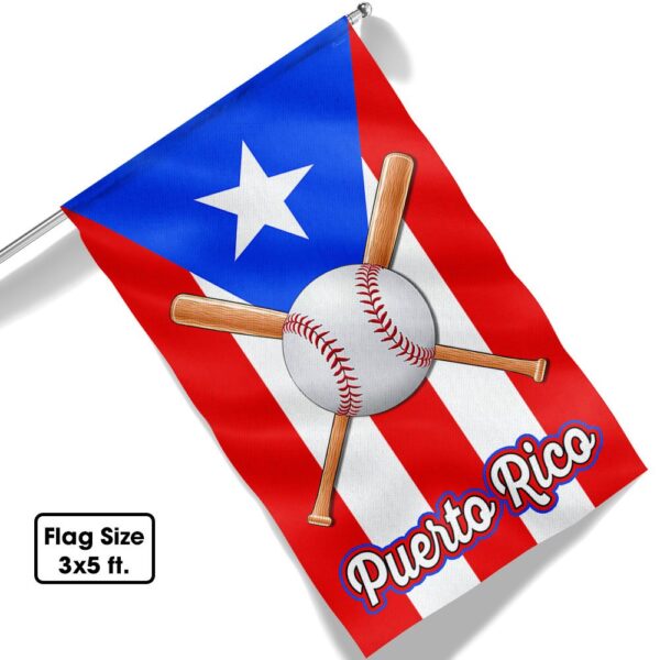 Puerto Rico Baseball Flag T-Shirt | TQN1034F - Image 6