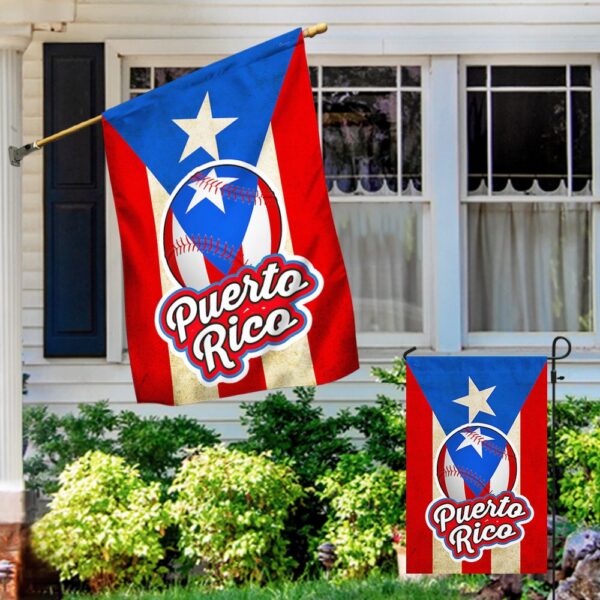 Puerto Rico Baseball Flag T-Shirt | TQN1034F - Image 4