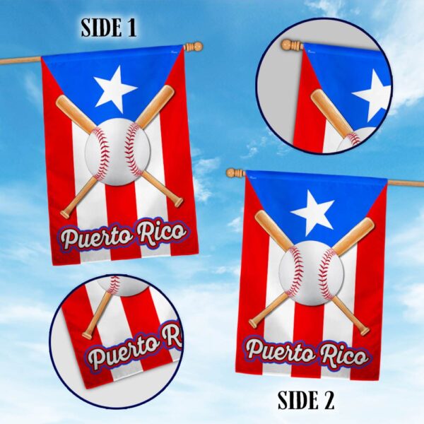 Puerto Rico Baseball Flag T-Shirt | TQN1034F - Image 2