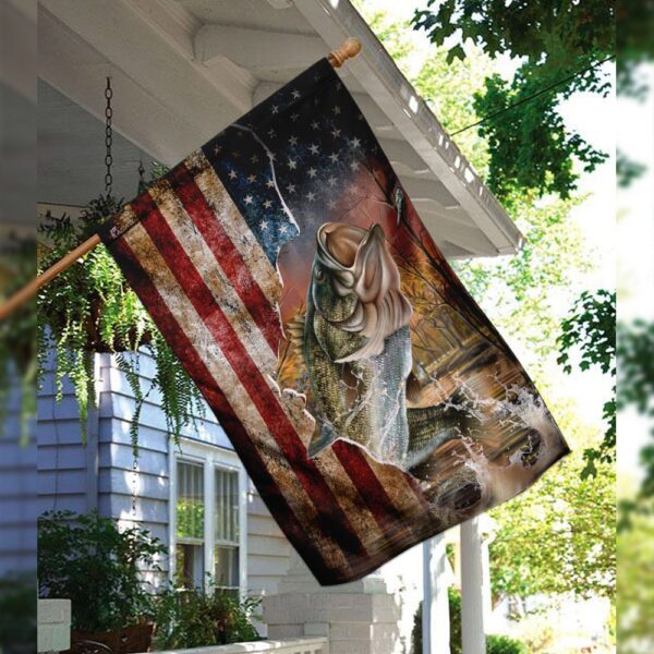 Bass Fishing American US Flag THN2090F - Image 3