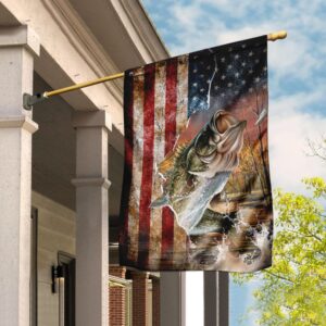 Bass Fishing American US Flag THN2090F