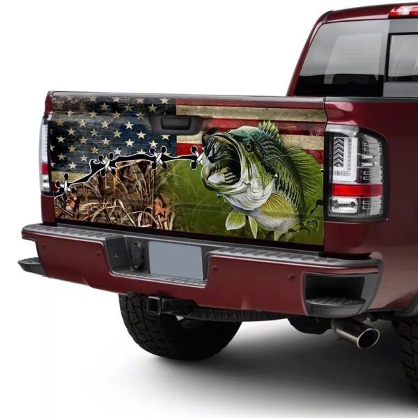 Bass Fishing Truck Tailgate Decal Sticker Wrap TRN386TD - Image 4