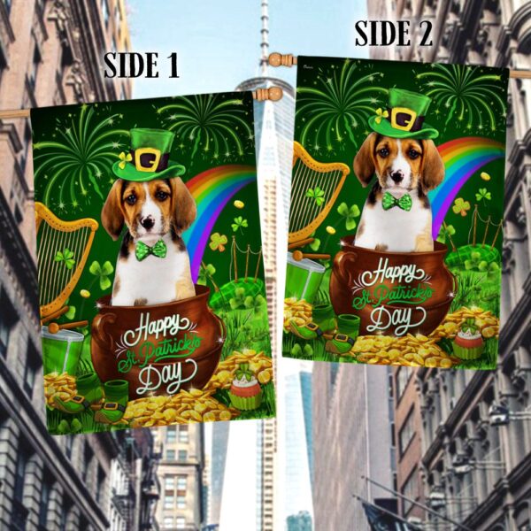 Basset Hound St. Patrick's Day Flag: Happy Dog Lover's Decor - Image 2