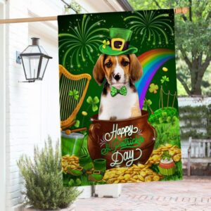 Basset Hound St. Patrick's Day Flag: Happy Dog Lover's Decor