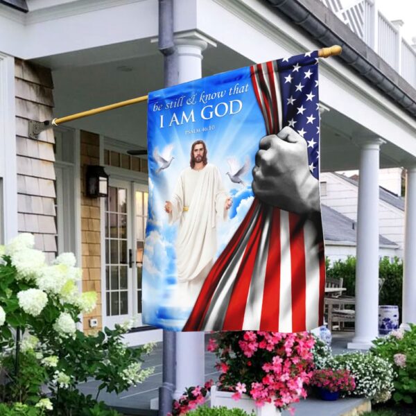 Be Still & Know God: Jesus US Flag Christian Decor