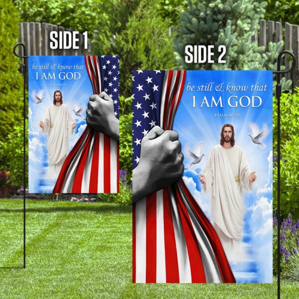 Be Still & Know God: Jesus US Flag Christian Decor - Image 8