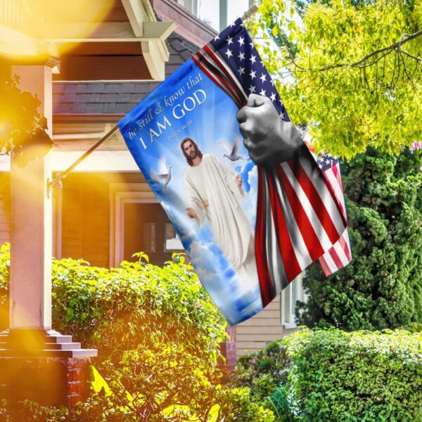 Be Still & Know God: Jesus US Flag Christian Decor - Image 5