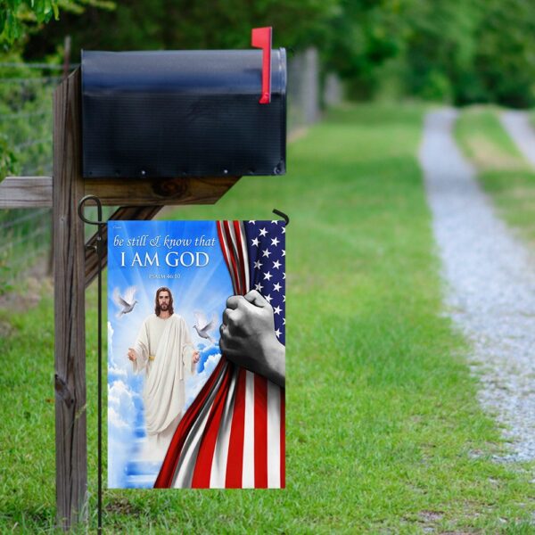 Be Still & Know God: Jesus US Flag Christian Decor - Image 9
