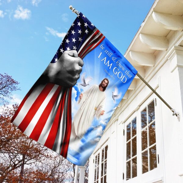 Be Still & Know God: Jesus US Flag Christian Decor - Image 4