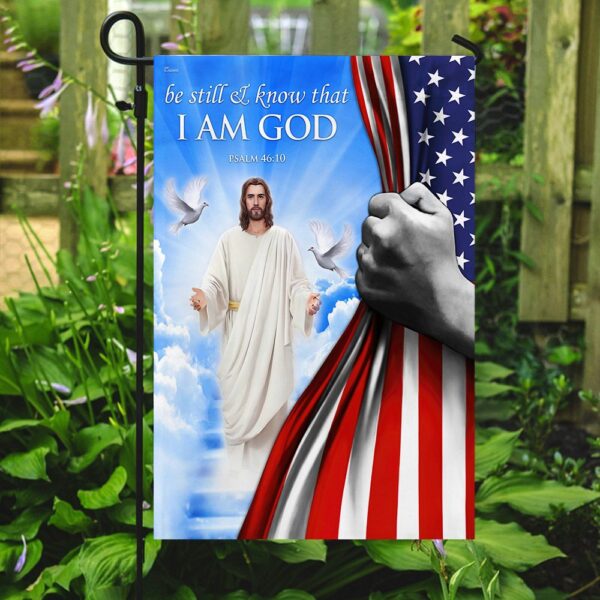 Be Still & Know God: Jesus US Flag Christian Decor - Image 7