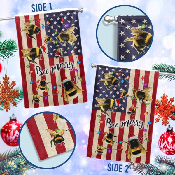 Bee Merry Christmas Flag: LNT801F Festive Holiday Decor - Image 2