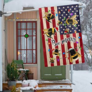 Bee Merry Christmas Flag: LNT801F Festive Holiday Decor