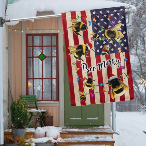 Bee Merry Christmas Flag: LNT801F Festive Holiday Decor