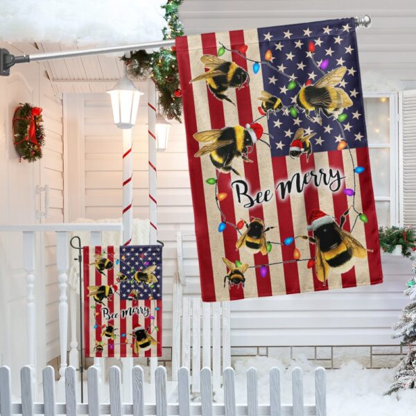 Bee Merry Christmas Flag: LNT801F Festive Holiday Decor - Image 4