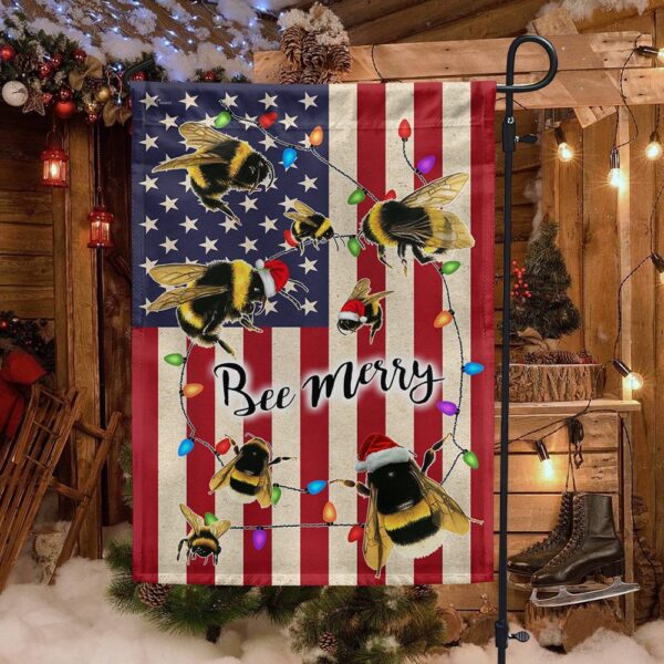 Bee Merry Christmas Flag: LNT801F Festive Holiday Decor - Image 3