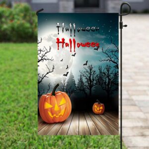 Big Moon Halloween Garden Flag