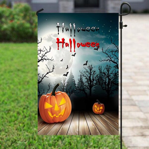 Big Moon Halloween Garden Flag