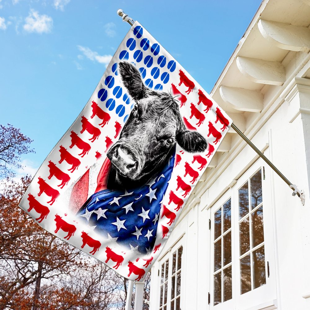 Black Angus Cattle 4th of July Flag: DBX1621F - Image 2