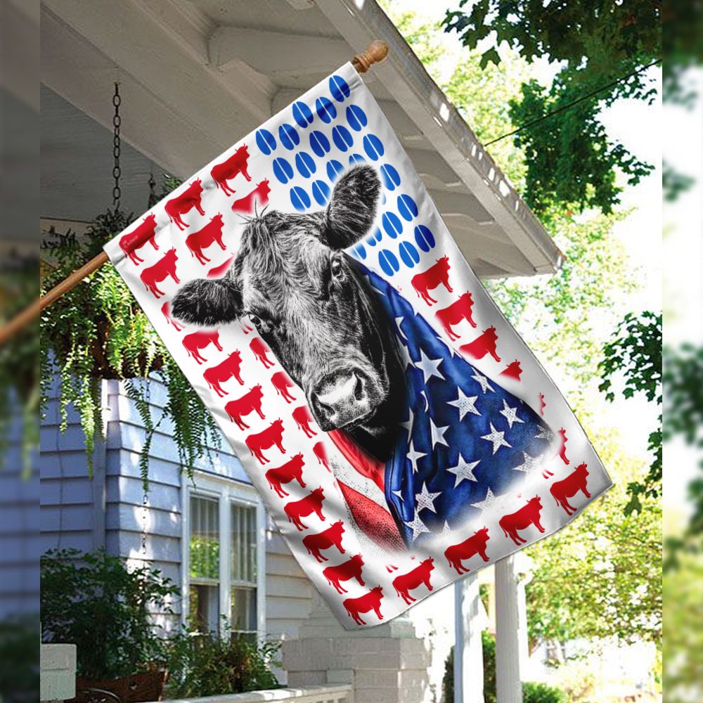 Black Angus Cattle 4th of July Flag: DBX1621F - Image 3
