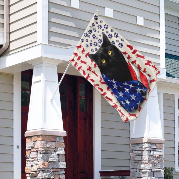 Black Cat American Flag DDH1618F: Patriotic Cat Decor - Image 4
