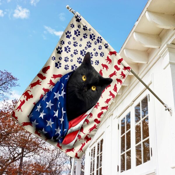 Black Cat American Flag DDH1618F: Patriotic Cat Decor - Image 2