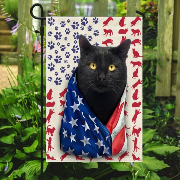 Black Cat American Flag DDH1618F: Patriotic Cat Decor - Image 7