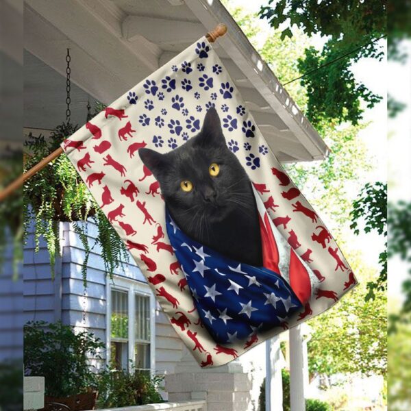 Black Cat American Flag DDH1618F: Patriotic Cat Decor - Image 3