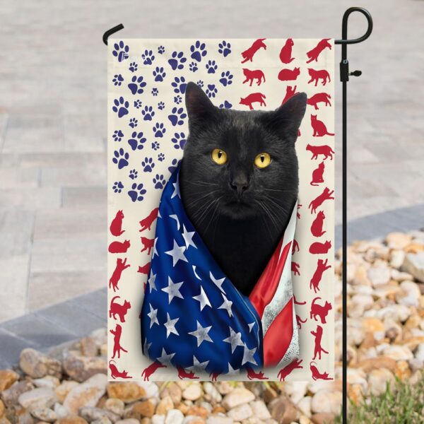 Black Cat American Flag DDH1618F: Patriotic Cat Decor - Image 8