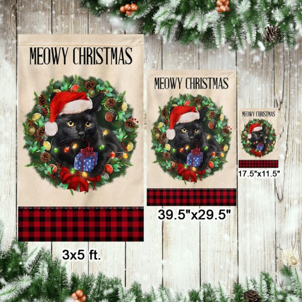 Black Cat Christmas Flag: Meowy Christmas Decor TQN776F - Image 7