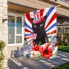Black Cat 4th of July Flag: Patriotic Floral Design TQN1302F