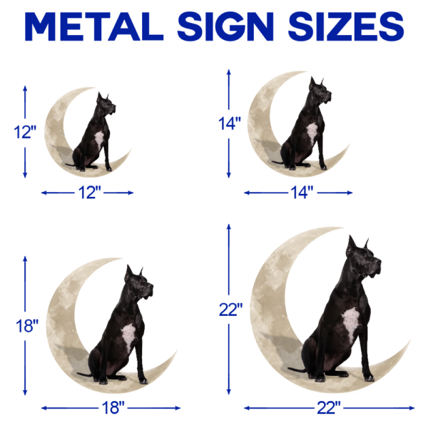 Black Great Dane Moon Metal Sign - Wall Decor - Image 5