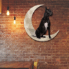 Black Great Dane Moon Metal Sign - Wall Decor