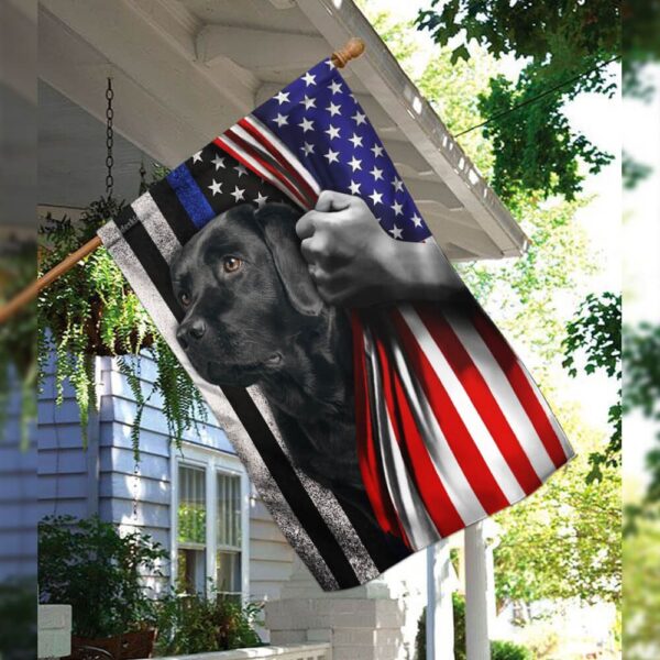 Black Lab Thin Blue Line American Flag - Image 3