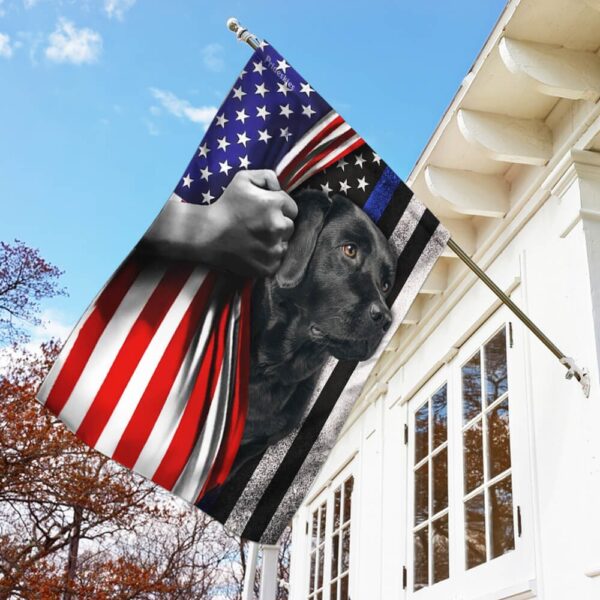 Black Lab Thin Blue Line American Flag - Image 2