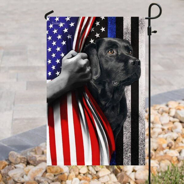 Black Lab Thin Blue Line American Flag - Image 8