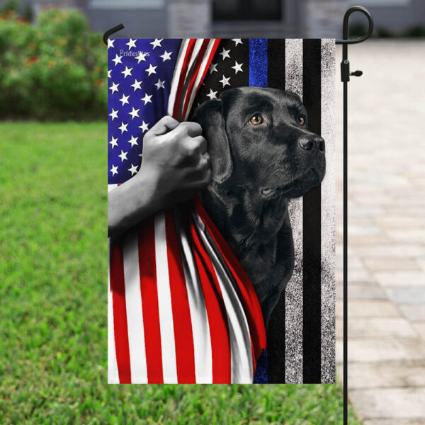 Black Lab Thin Blue Line American Flag - Image 6
