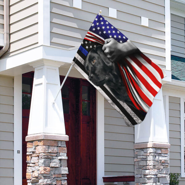 Black Lab Thin Blue Line American Flag - Image 4