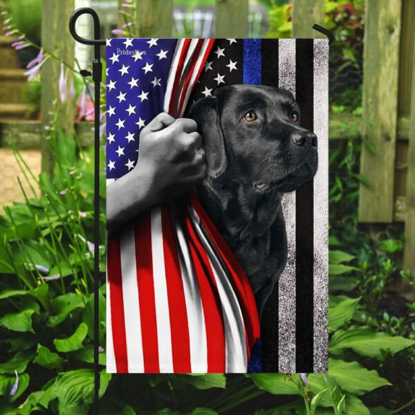 Black Lab Thin Blue Line American Flag - Image 7