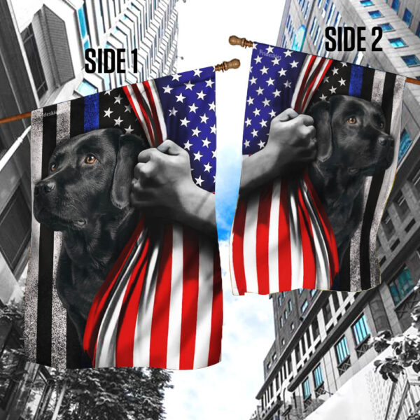 Black Lab Thin Blue Line American Flag - Image 5