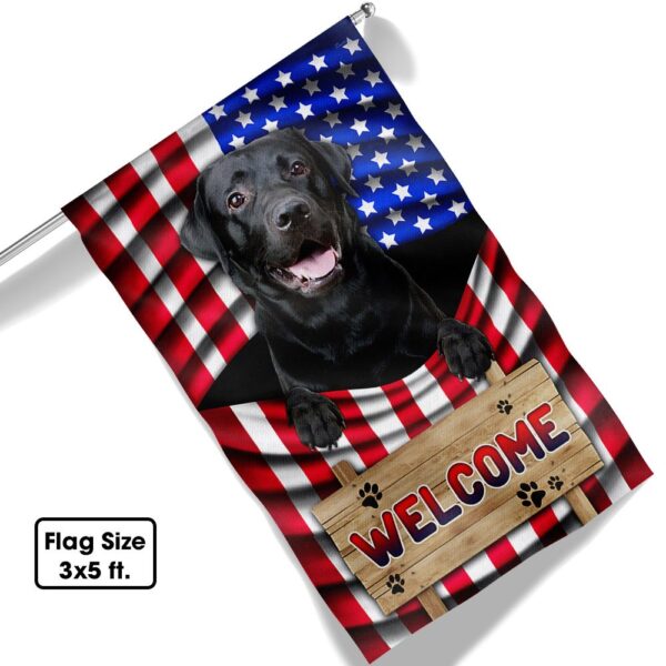 Patriotic Black Lab Dog Welcome Mat - American Flag Decor - Image 6