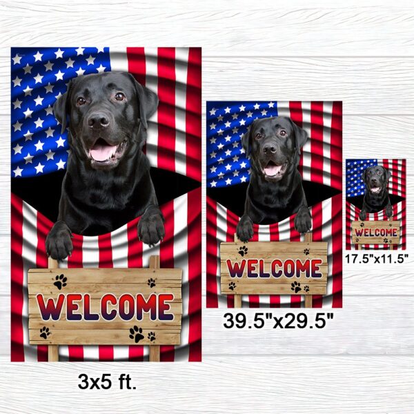 Patriotic Black Lab Dog Welcome Mat - American Flag Decor - Image 7